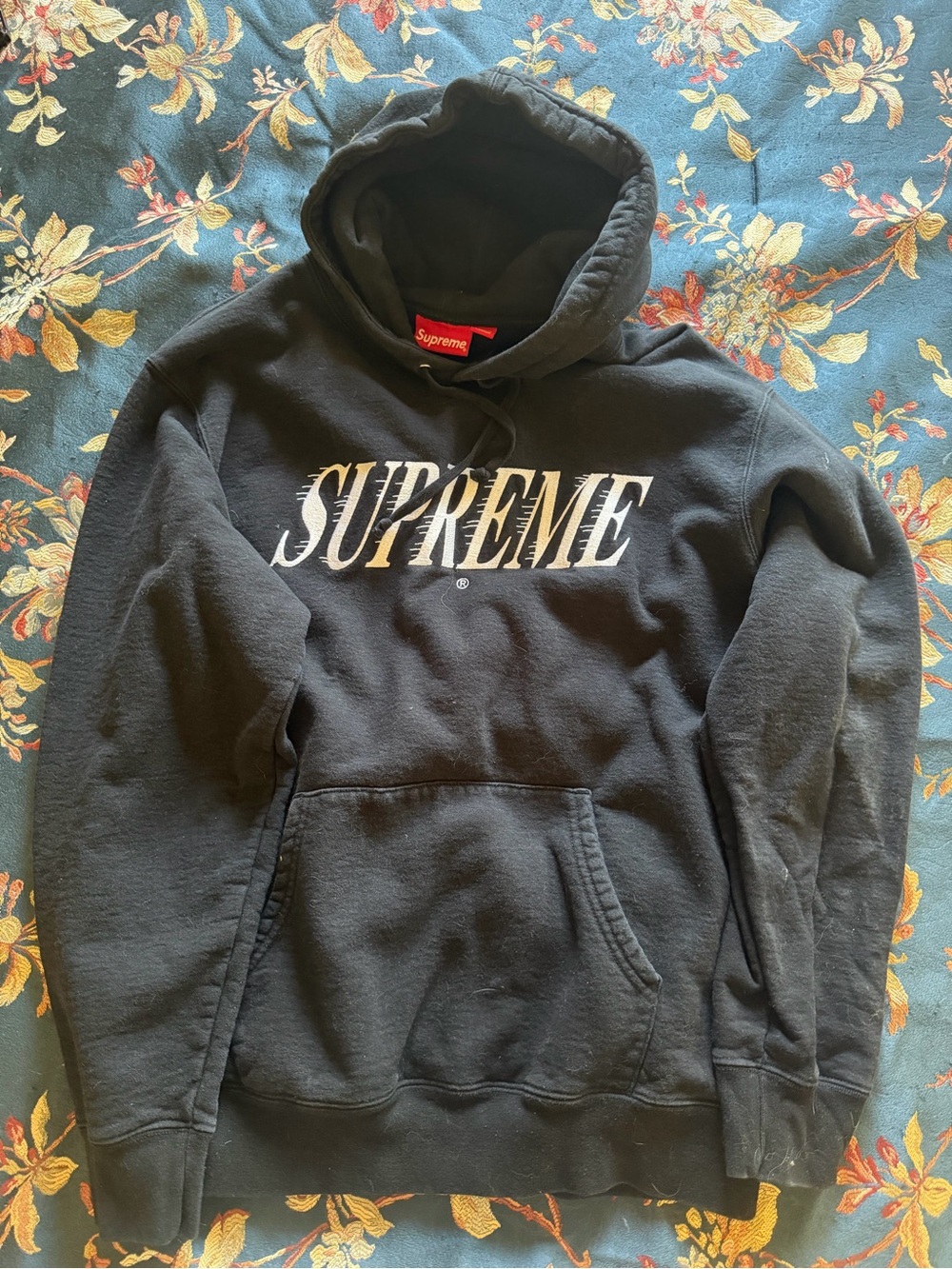 Supreme Black crossover Logo Hooded Sweatshirt